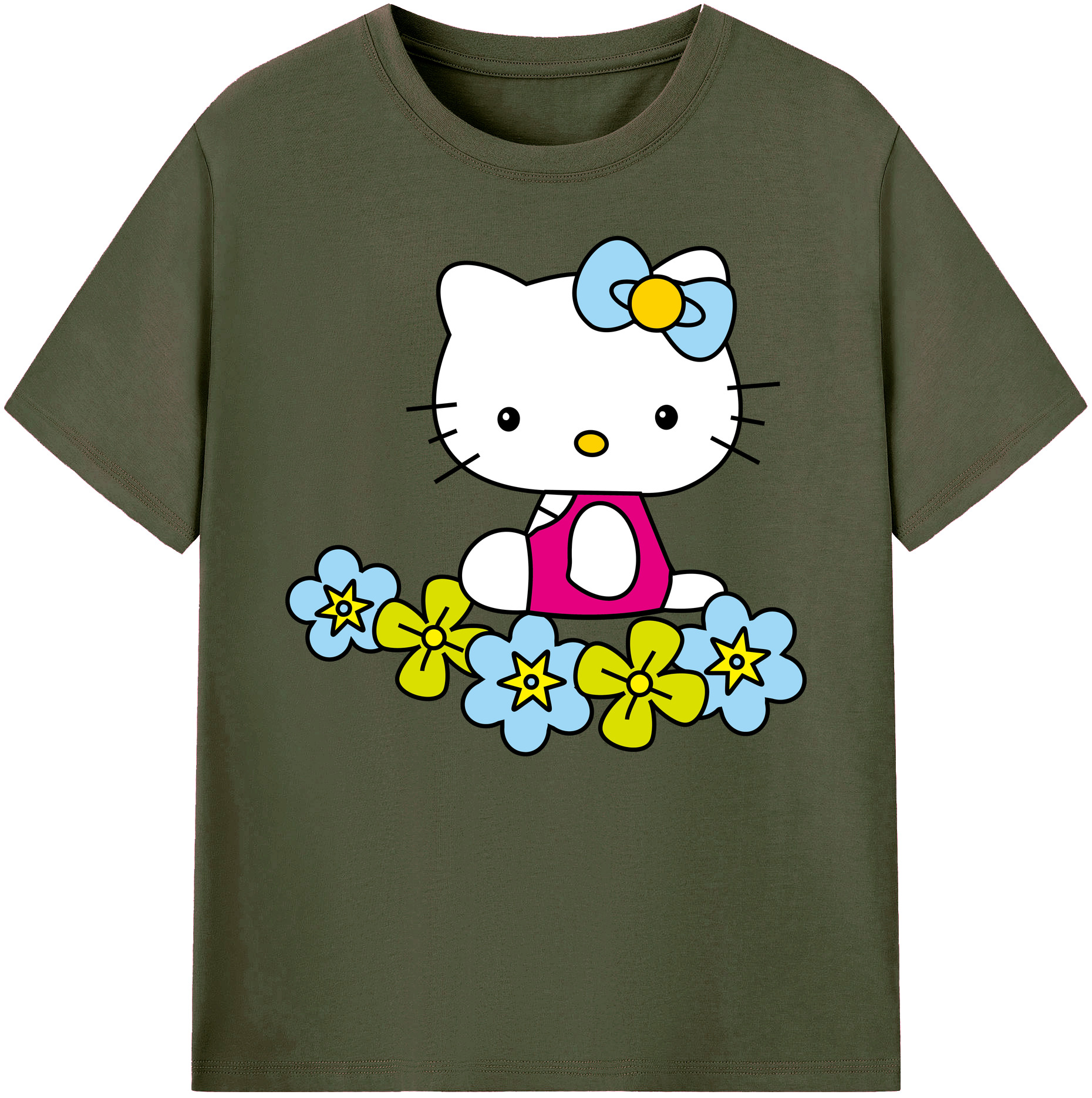 （画像用） Hello Kitty ハローキティ 綿100％ メンズ半袖Tシャツ｜肌触りやわらか＆通気性